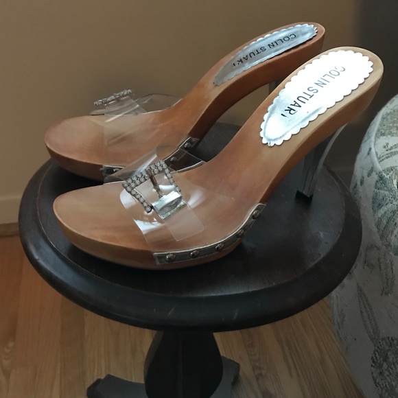 Clear Sandal Heels with crystal buckle - size 8.5 - Picture 11 of 12